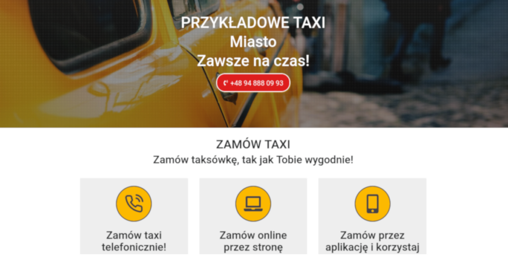 Strona WWW taxi